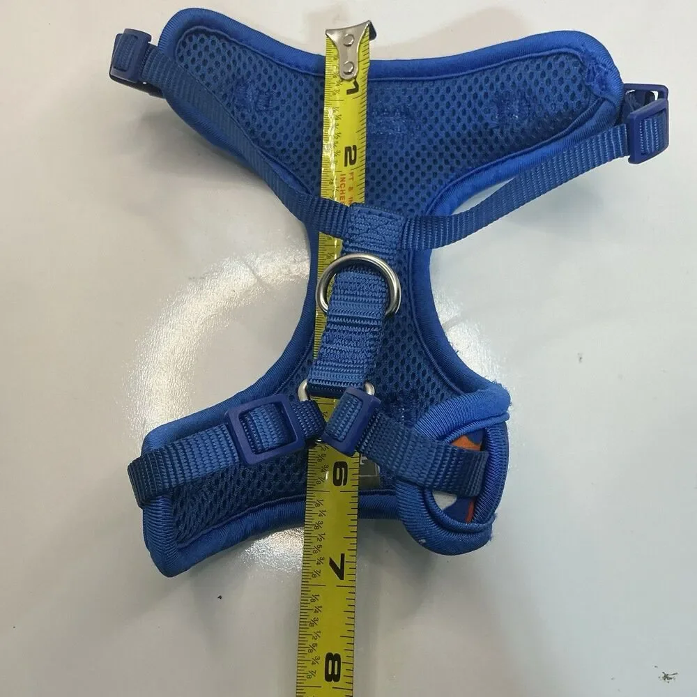 Top Paw Blue Dog Harness Colorful Bone Print Adjustable Comfort Vest Small